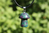Ruby Zoisite Mushroom Pendant – Greenery