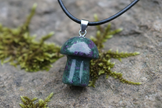 Ruby Zoisite Mushroom Pendant – Rock Surface