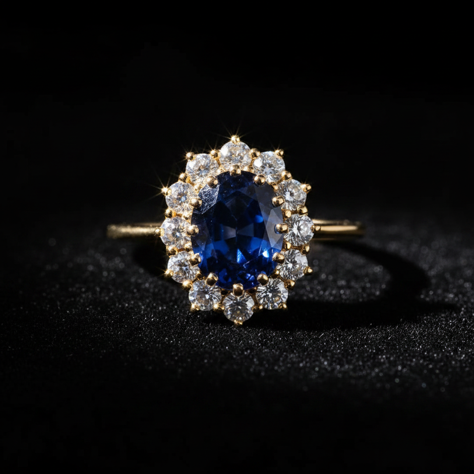 Sapphire Cluster Ring Hero