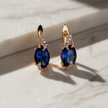 Sapphire Earrings - Side Light Dust