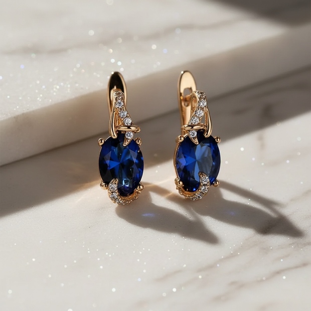 Sapphire Earrings - Side Light Dust