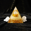 Selenite Gold Pyramid - Close Up Duo
