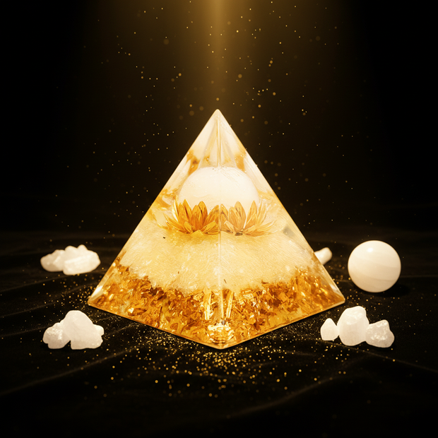 Selenite Gold Pyramid - Street Hero