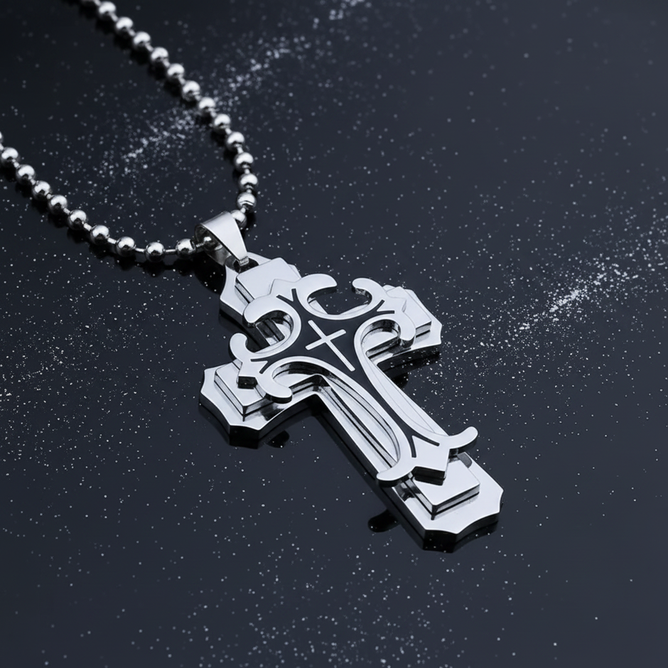 Silver & Black Cross 1