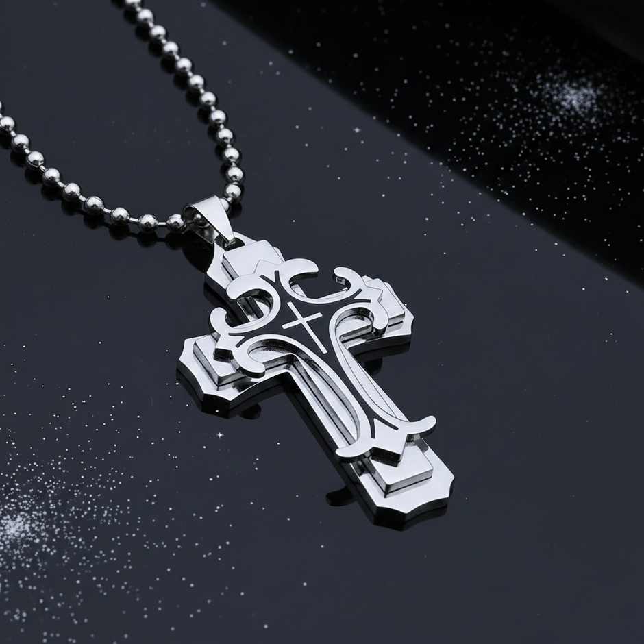 Silver & Black Cross 2