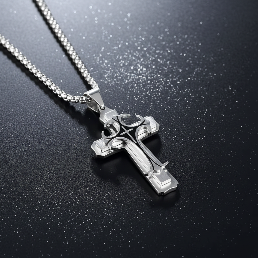 Silver & Black Cross 3