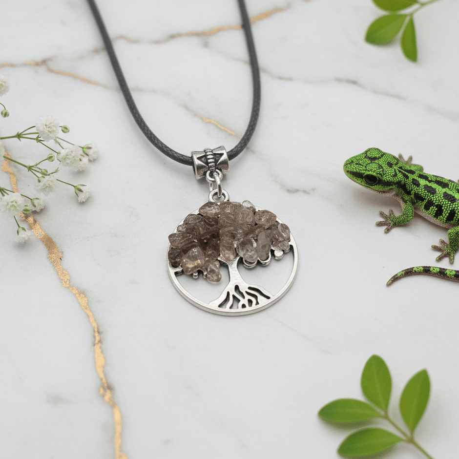 Silver Crystal Stone Tree Pendant Necklaces - DP Online