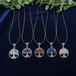 Silver Crystal Stone Tree Pendant Necklaces - DP Online