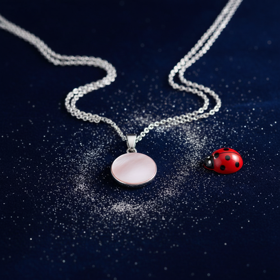 Silver Dust + Ladybug Navy Velvet