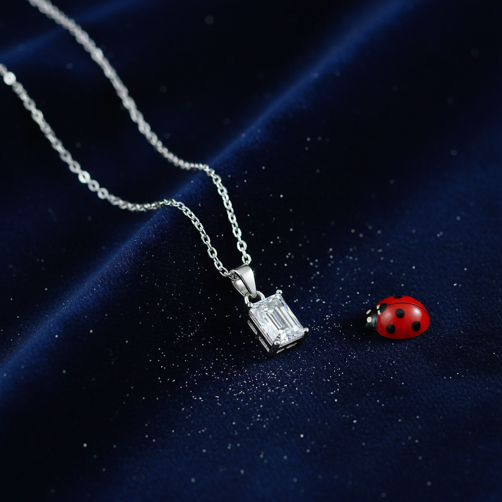 Silver Dust + Ladybug Navy Velvet