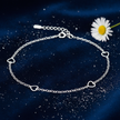 Silver Heart Anklet — V3 Silver Dust + Daisy