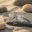 Silver Leaf Toe Ring on Natural Background