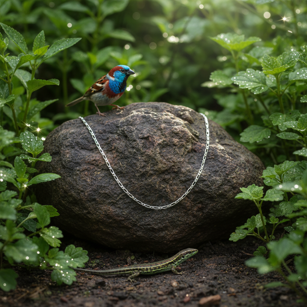 Single chain only with sparrow and lizard