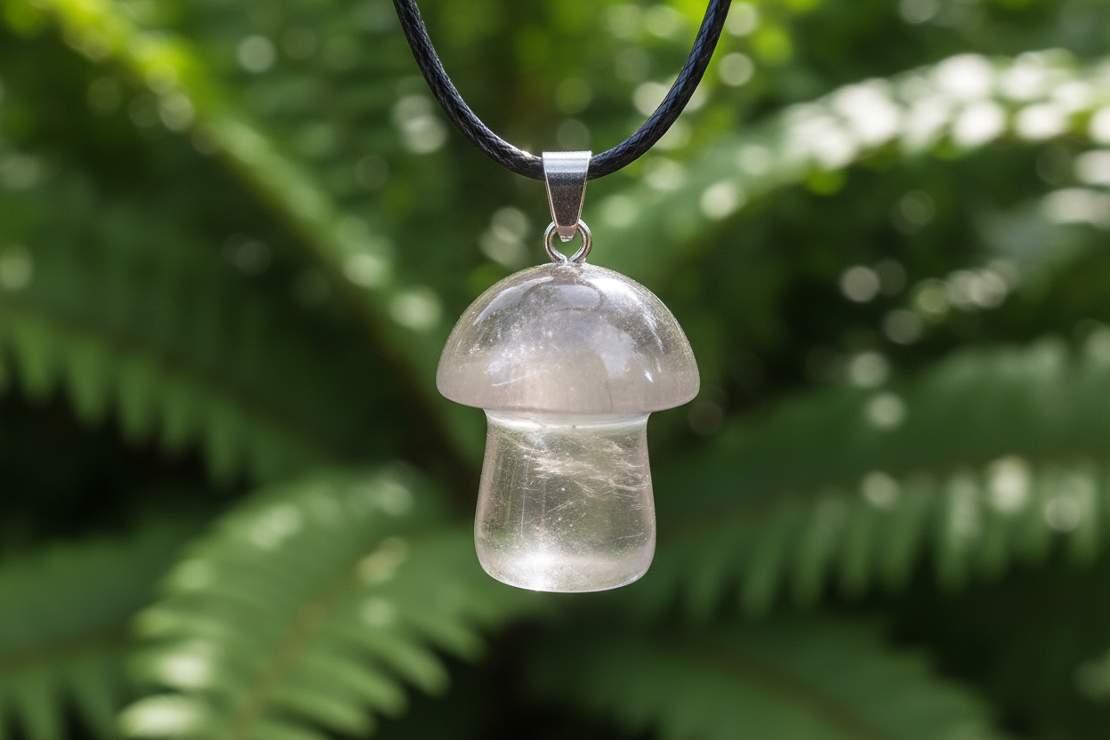 Smoky Quartz Mushroom Pendant – Greenery