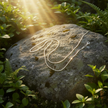 Snake Chain on Rock with Greenery