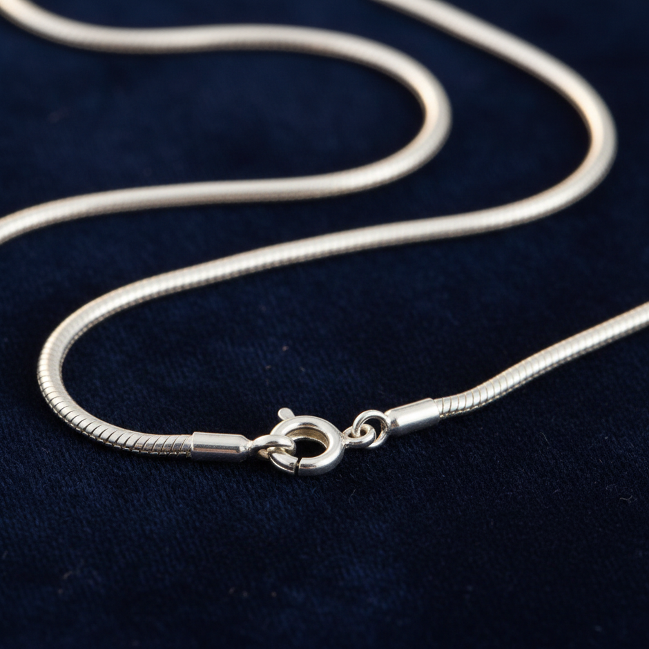 Snake Chain Spring Ring Clasp Close-up