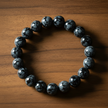 Snowflake Obsidian Overhead on Walnut