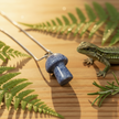 Sodalite – Wooden Surface, Lizard & Greenery