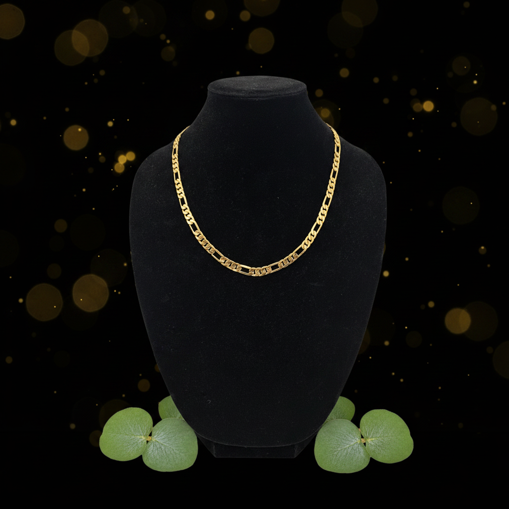 Solid Gold Figaro Chain - Bust 1