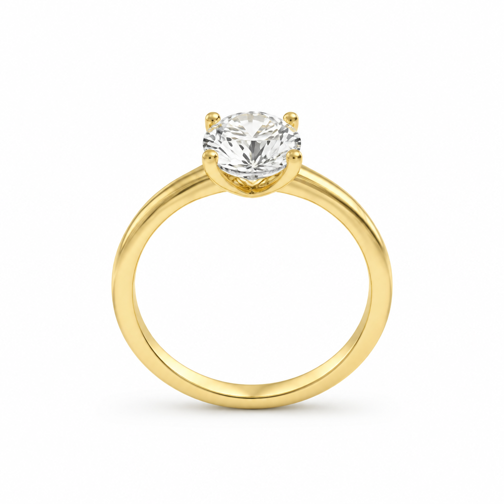 14ct Gold Titanium Solitaire 0.5ct Moissanite Ring