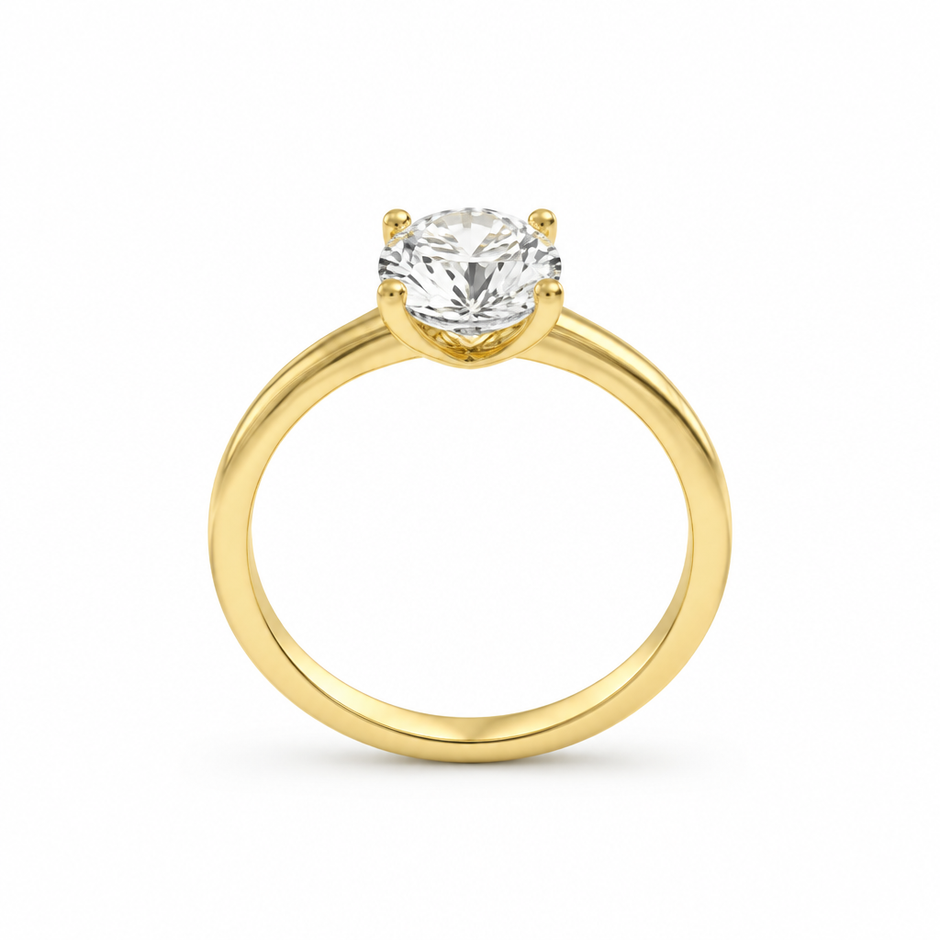 14ct Gold Titanium Solitaire 0.5ct Moissanite Ring