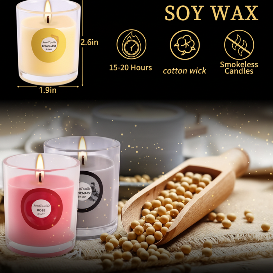 Soy Wax Infographic – Black & Gold