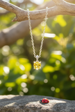 Sparkling Yellow Citrine with Ladybug