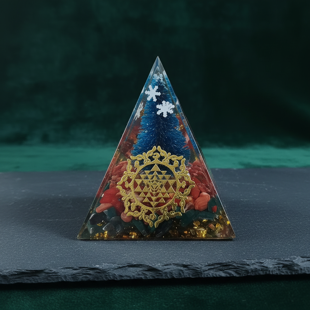 Sri Yantra Christmas Tree Pyramid – Charcoal Slate Retry