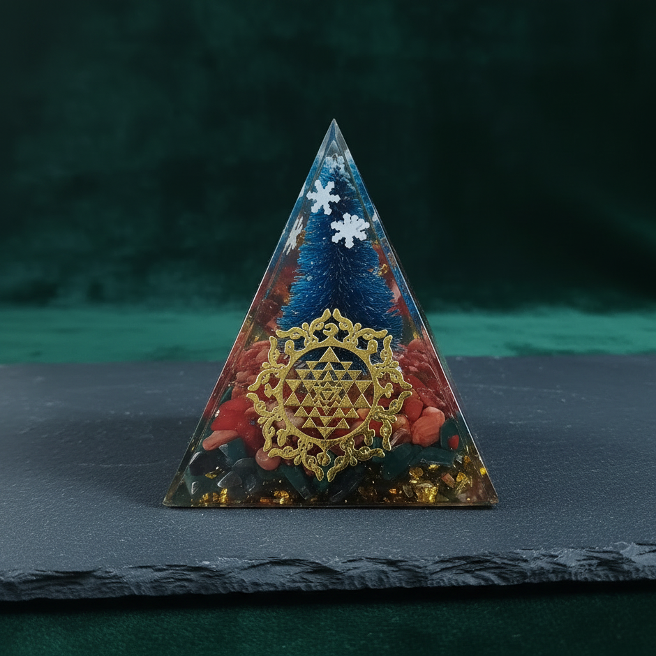 Sri Yantra Christmas Tree Pyramid – Charcoal Slate Retry
