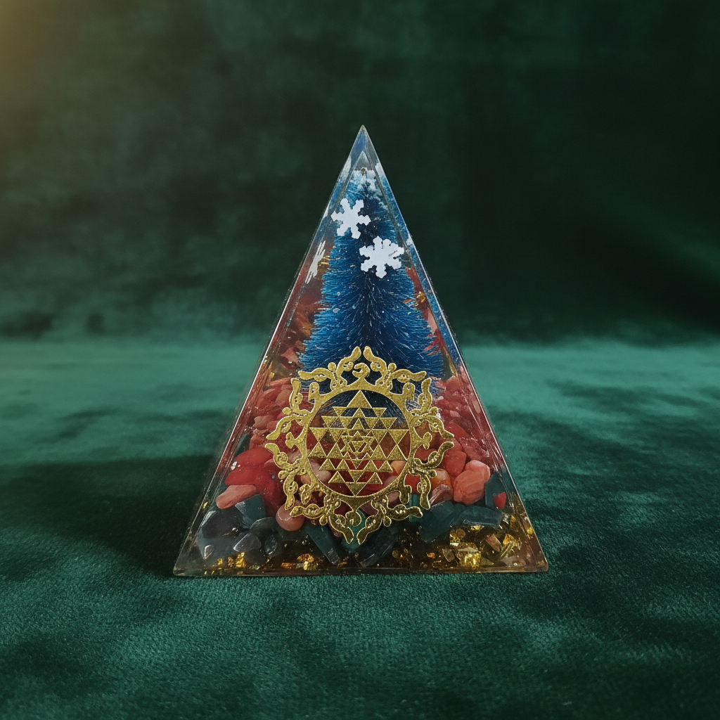 Sri Yantra Christmas Tree Pyramid – Forest Green