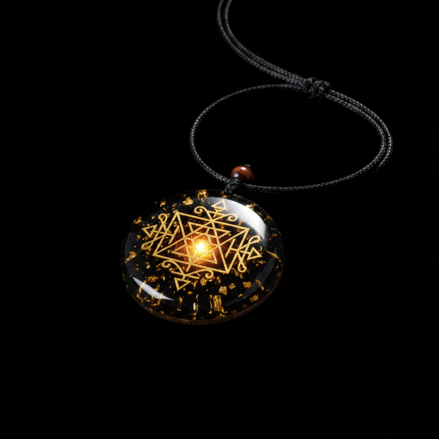 Sri Yantra Orgonite Pendant - Front