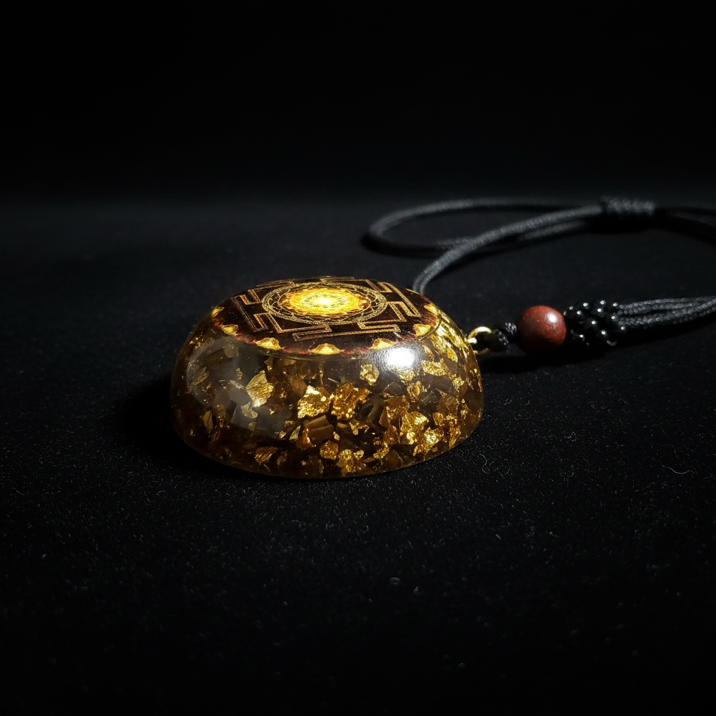 Sri Yantra Orgonite Pendant - Side Profile