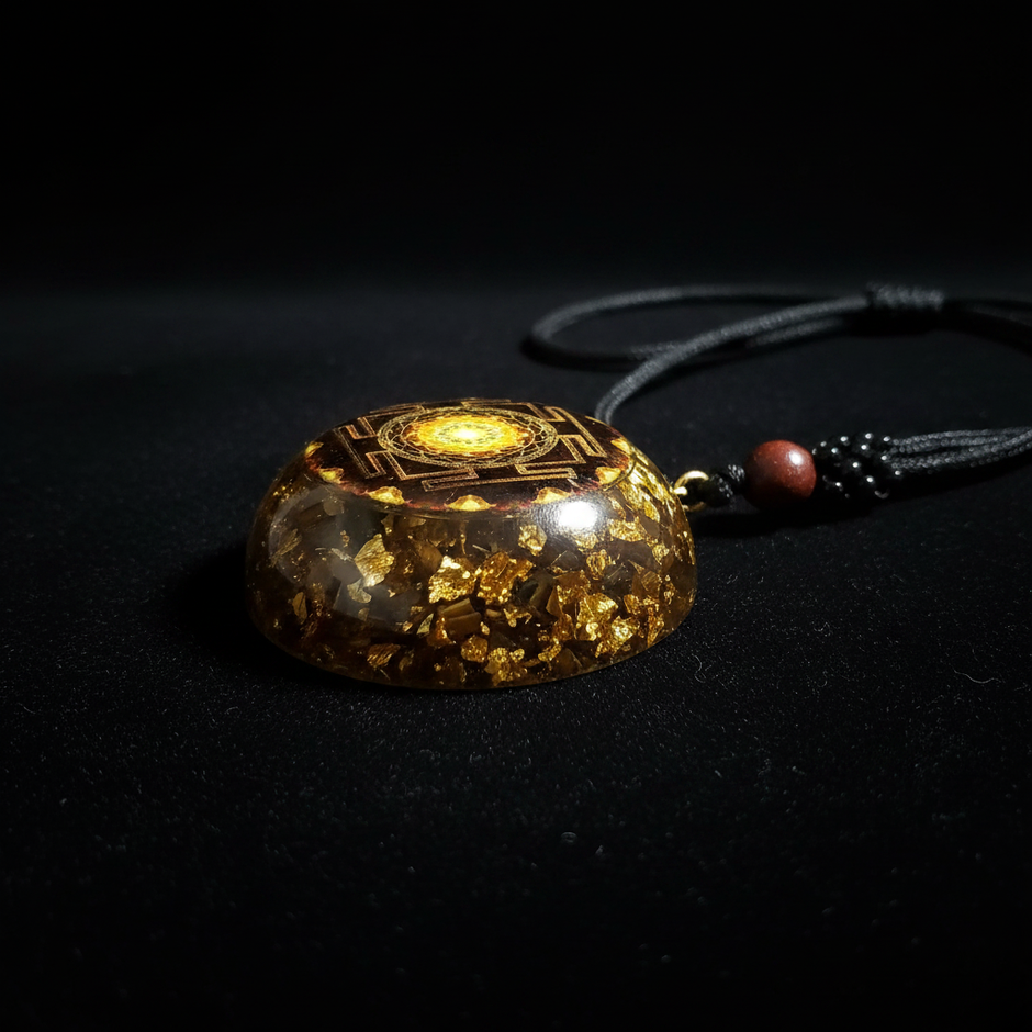 Sri Yantra Orgonite Pendant - Side Profile