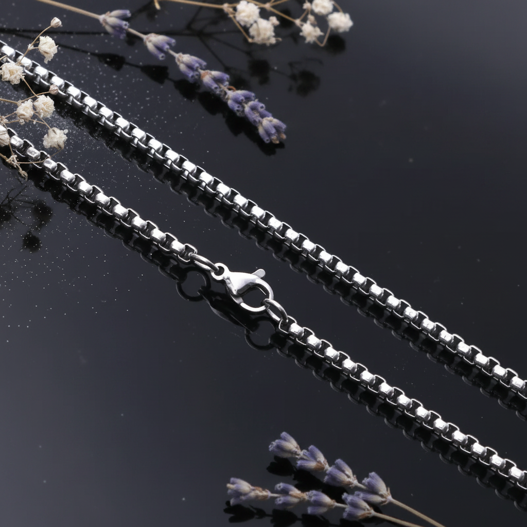 Stainless Steel Box Link Chain — V3 Dust + Florals