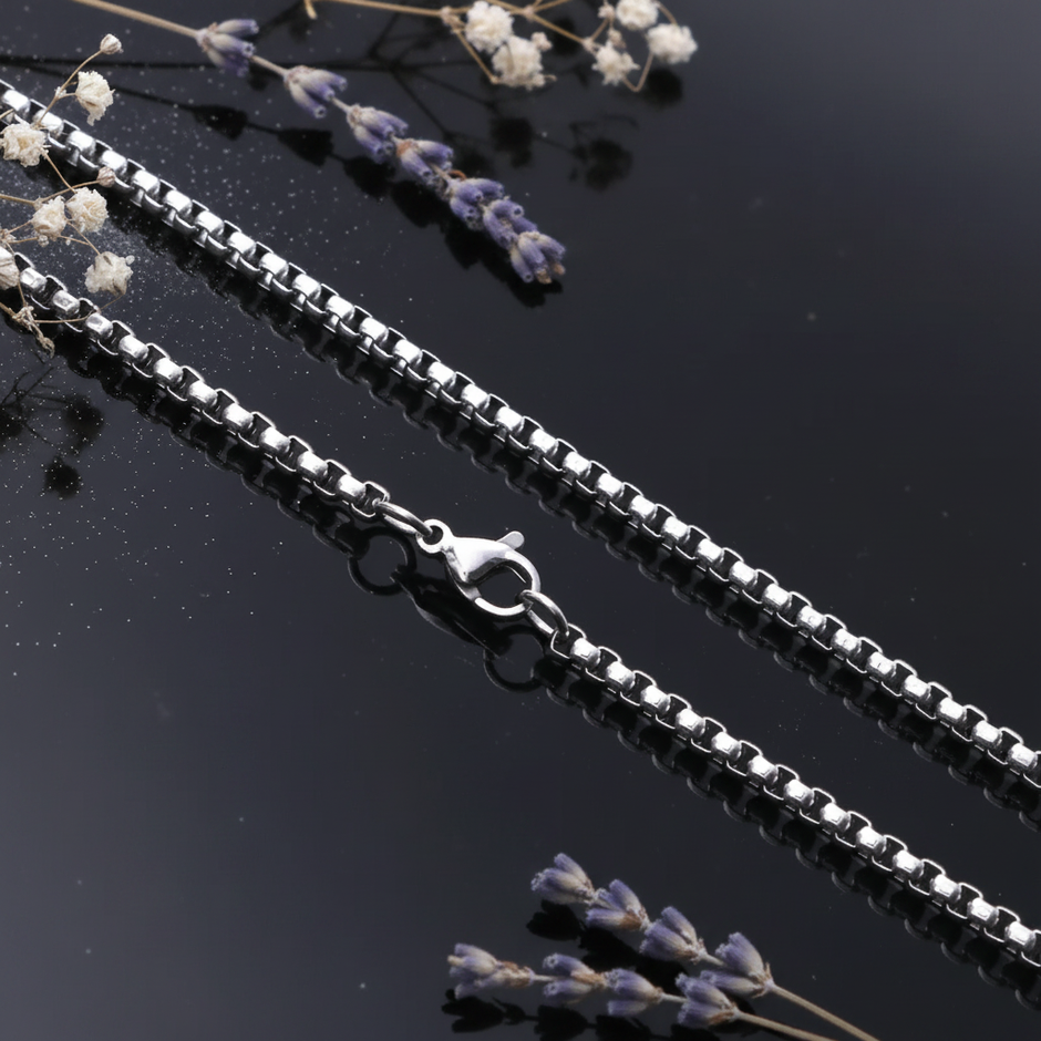 Stainless Steel Box Link Chain — V3 Dust + Florals