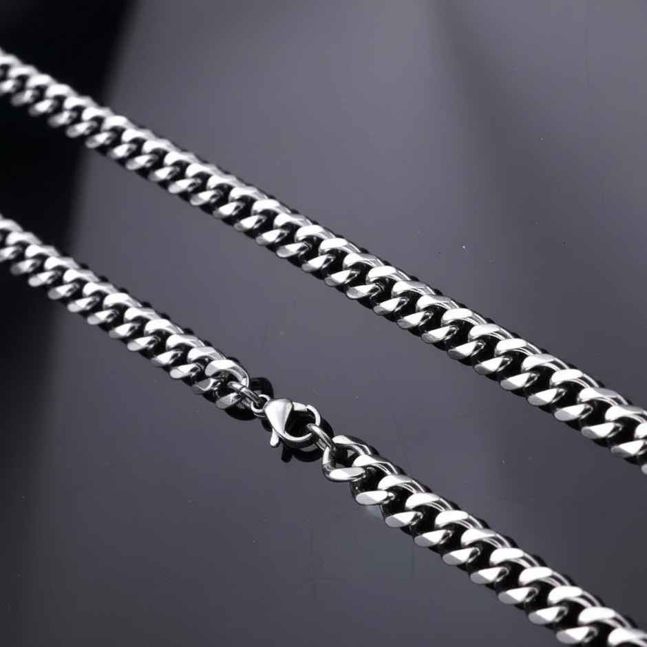 Stainless Steel Cuban Curb Chain — V1 Clean