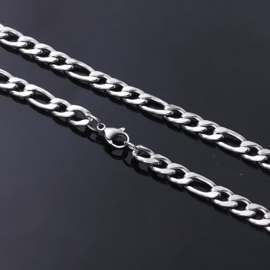 Stainless Steel Figaro Chain — V1 Clean