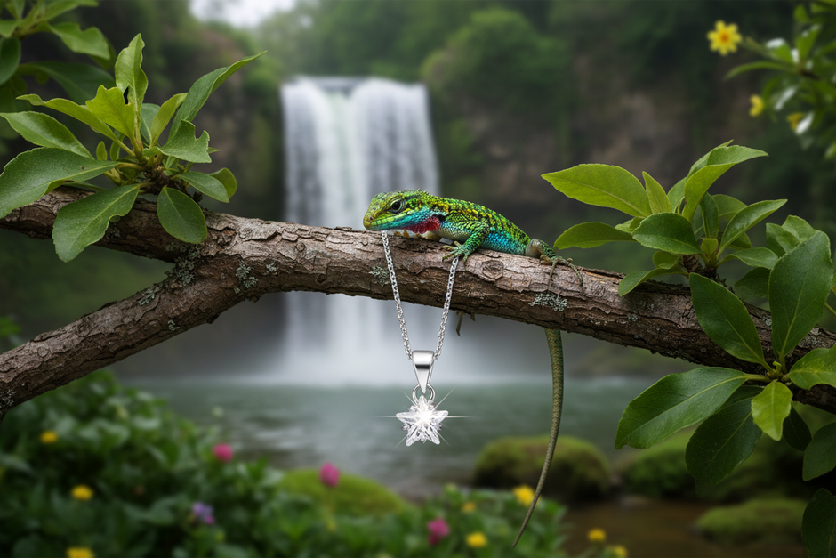 Star pendant with greenery and enhanced sparkle