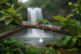 Star pendant with greenery and enhanced sparkle