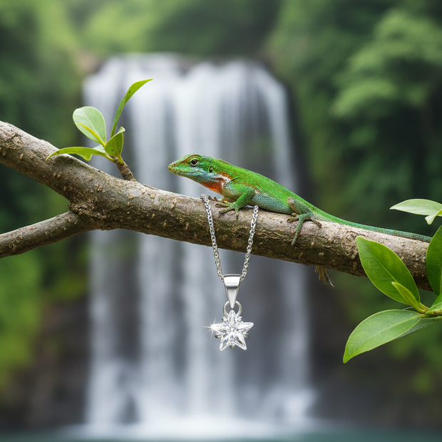 Star pendant with lizard - fresh generation