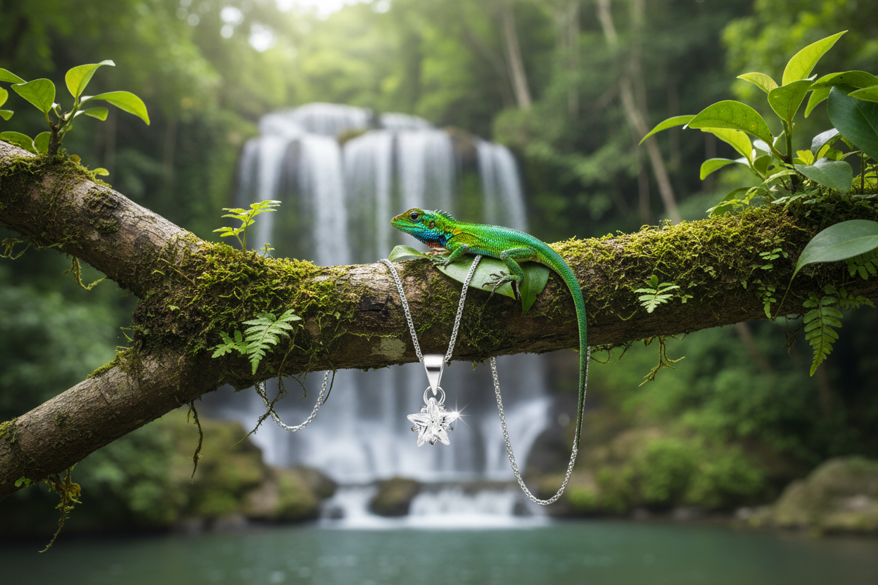 Star pendant with realistic sparkle