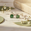 Sterling Silver Emerald Green Cubic Zirconia Stud Earrings with Maximum Sparkle