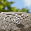 Sterling silver heart initial pendant with complete snake chain