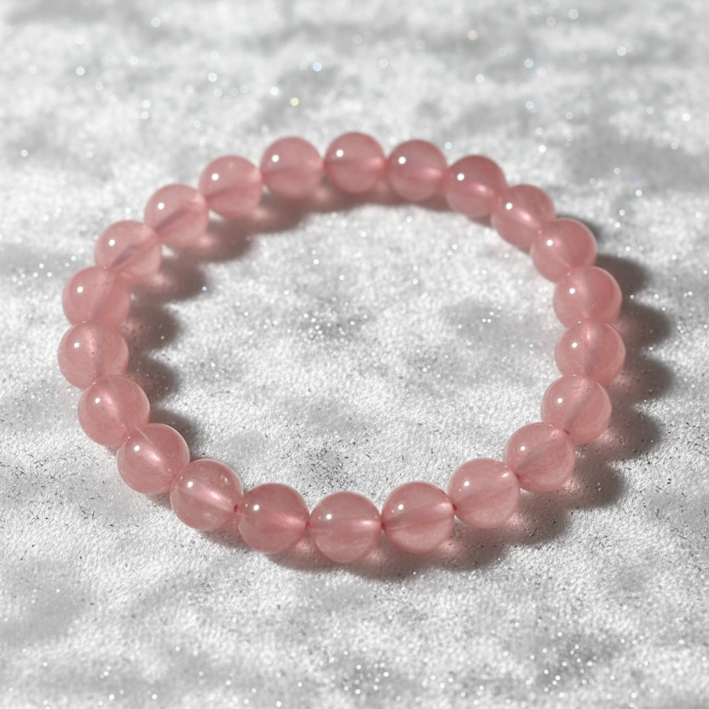 Strawberry Quartz Bracelet - Angled