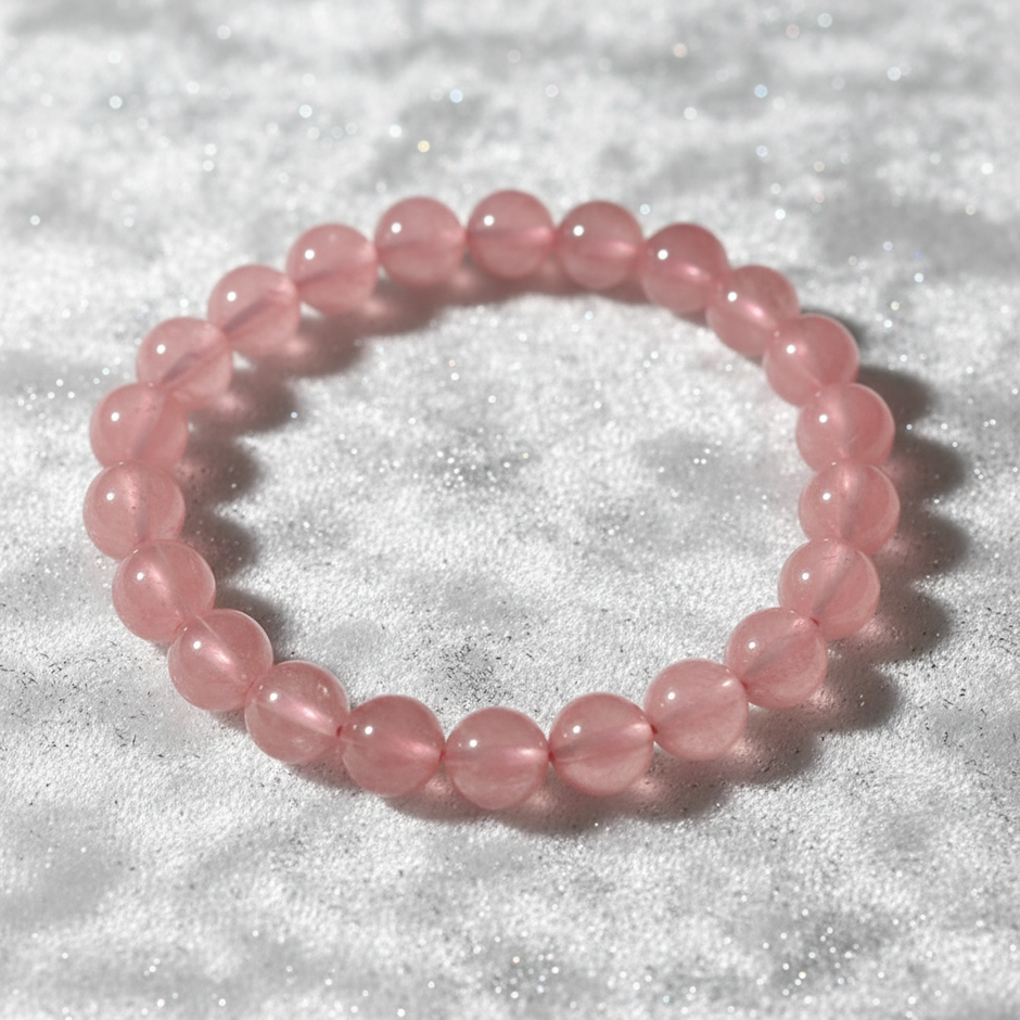 Strawberry Quartz Bracelet - Angled