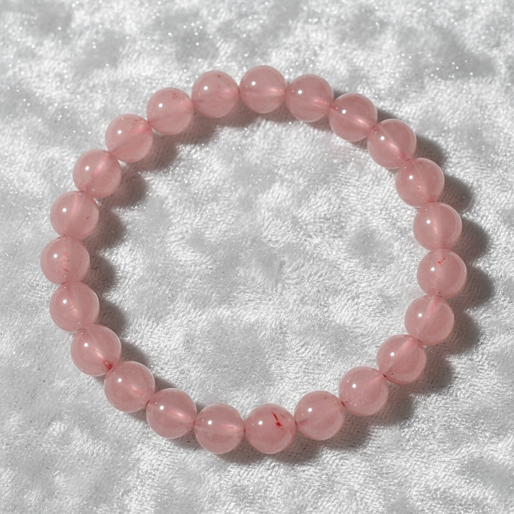 Strawberry Quartz Bracelet - Close-up