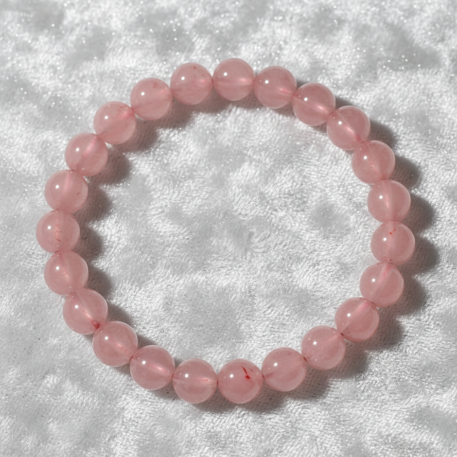 Strawberry Quartz Bracelet - Close-up