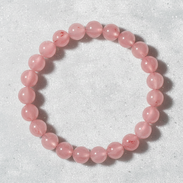 Strawberry Quartz Bracelet - Flat Lay