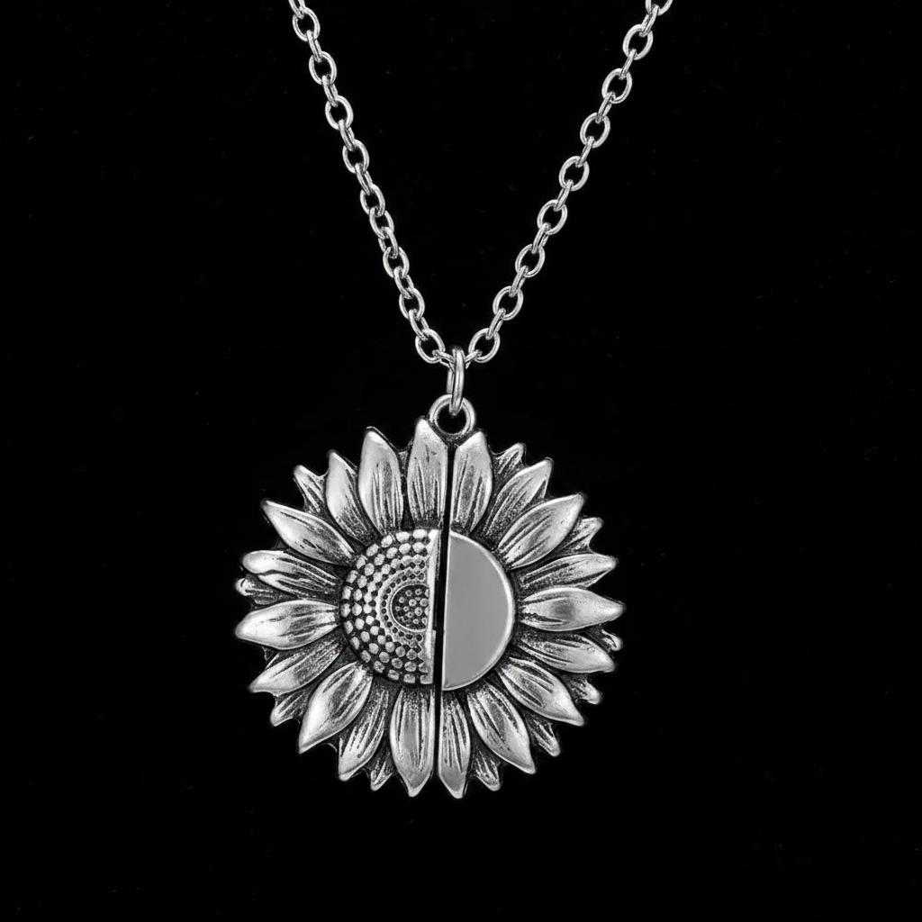 Sunflower Locket - Closed Black
