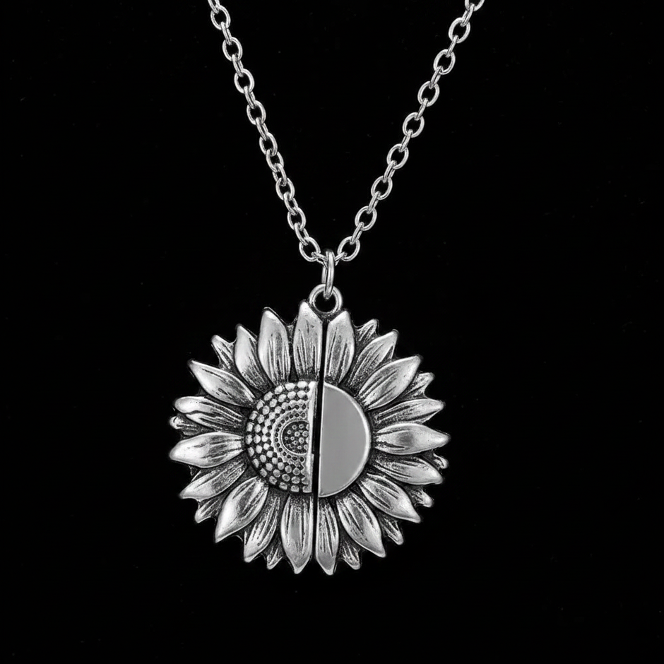 Sunflower Locket - Closed Black